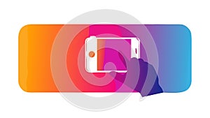 Hand Holding Gradient Smartphone, vector design Generative AI