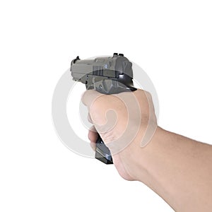 hand holding gun