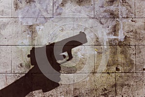 Hand holding gun silhouette
