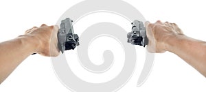 Hand holding a handgun