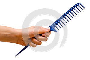 Hand holding the handle rake