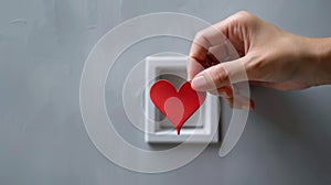 The hand holding heart.AI generated image