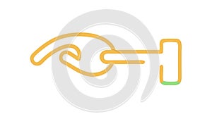 Hand holding a key. Access and solution concept, vector design Generative AI