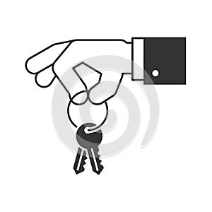 Hand holding keys icon