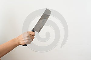 Hand holding a knife