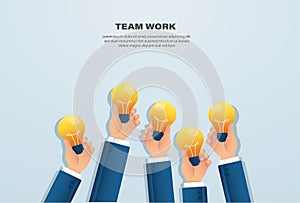 Hand holding light blub. creative concept. vector illustration EPS10