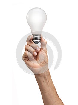 Hand Holding Light Bulb