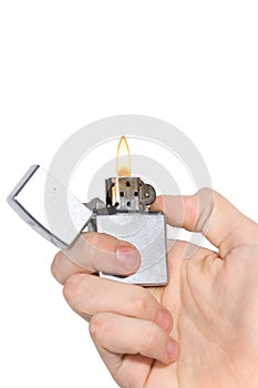 hand holding a lighter
