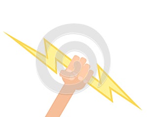 Hand holding lightning