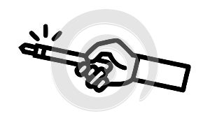 Hand Holding Magic Wand: Spellcasting Creative Power, vector design Generative AI