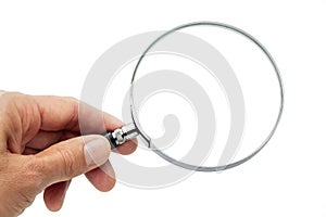 Hand Holding Magnifying Glass