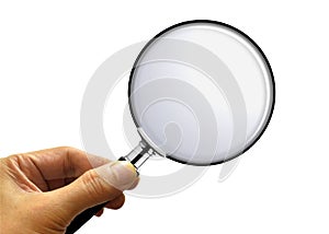 Hand Holding Magnifying Glass