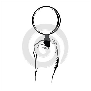 Hand holding Magnifying Glass