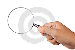 Hand Holding Magnifying Glass