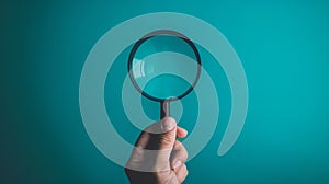 The hand holding magnifying glass.AI generated image