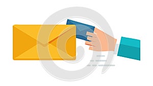 Hand Holding Mail, Direct Communication Icon, Vector Design Generative AI