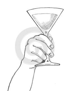 Hand Holding Martini Glass