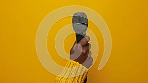 The Hand Holding Microphone. AI generated
