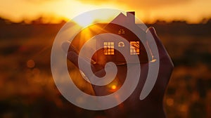 The Hand Holding Miniature House.AI generated image