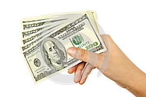 Hand holding money