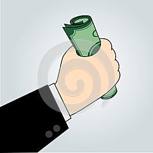 Hand Holding Money, Business Concept vector