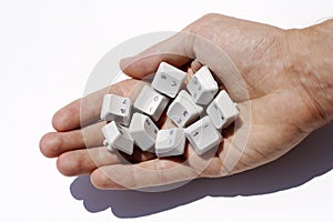 Hand holding number keys