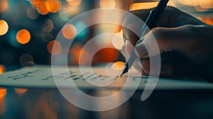 The hand holding pen.AI generated image