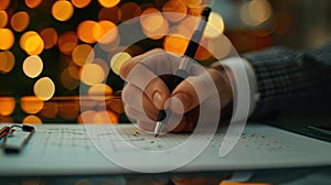 A hand holding pen.AI generated image