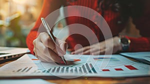 The hand holding pen.AI generated image