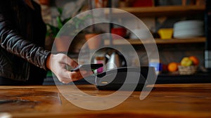 A Customer Making Contactless Payment.AI generated image