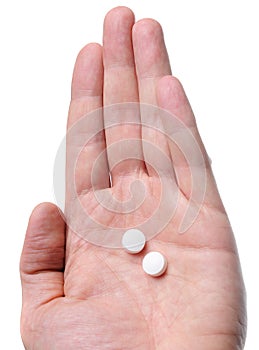 Hand holding pills