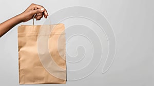 A Hand Holding Paper Bag..AI generated image