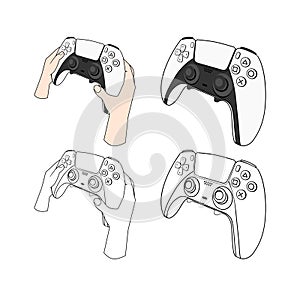 Hand Holding Play Station 5 Controller Game Console