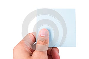 Hand Holding Post It