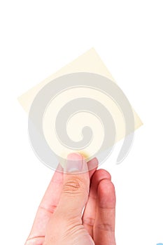 Hand Holding Post It
