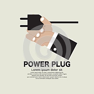 Hand Holding With a Power Plug Cord Vector