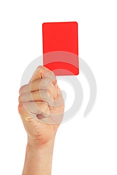 Hand holding red card