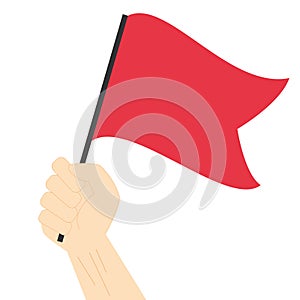 Hand holding and rising the maritime flag to represent the letter B Vector Illustration