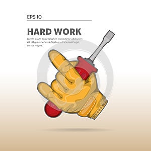 Worker holding a screwdrive.