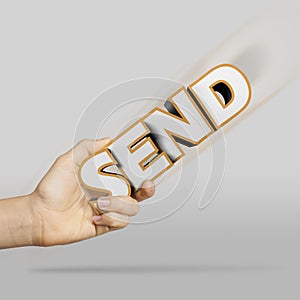 hand holding the SEND