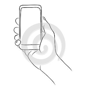 Hand Holding the Smart Phone