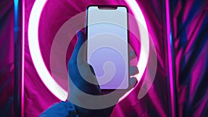 The hand holding smartphone.AI generated image