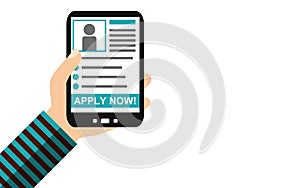Smartphone: Apply Now - Flat Design