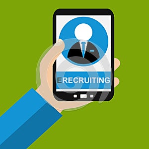 Smartphone: E Recruiting - Flat Design