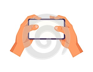 Hand holding smartphone, gestures use