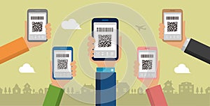 Hand holding smartphone / QR code payment