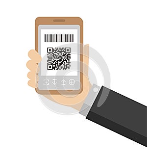 Hand holding smartphone / QR code payment