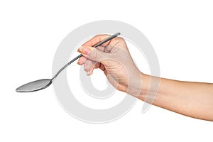 Hand is holding a spoon