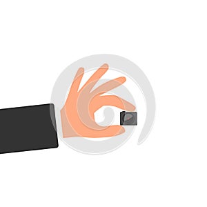 Hand holding spy camera