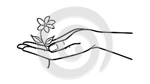 Hand Holding a Stack of Books, Knowledge and Learning, vector design Generative AI